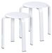 Set de 2 chaises empilables en bois avec tapis antidérapant, blanc, 31x45 cm