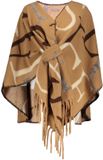 Geisha - 64600-20 - Poncho - Wol - Beige - Printopdruk