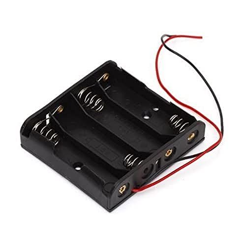 YUNIQUE UK 4 x 1.5V AA batterijhouder/behuizing/doos-zwart (Pack van 1)