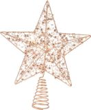 Lumineo Verlichte kerst piek ster - goud - H27 cm - 15 leds - kunststof