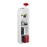 Relaxdays Boekenkast 4 Vakken Wit