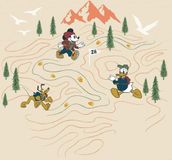 Komar Fotobehang - Mickey Meets the Mountain 300x280cm - Vliesbehang