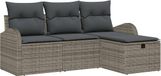 vidaXL Bankstel 4-zits Grijs Polyrattan