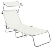 Linder Exclusiv Chaise de jardin avec parasol, beige
