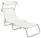 Linder Exclusiv Chaise de jardin avec parasol, beige