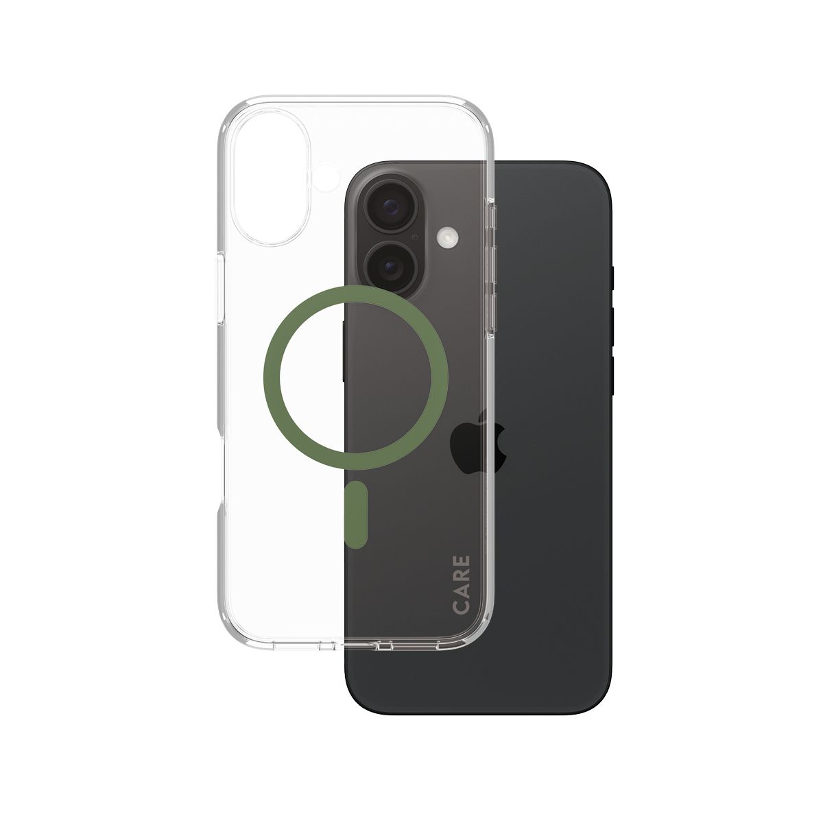 PanzerGlass CARE™ by Urban Combat Case Transparent w. Green MagSafe iPhone 16 Plus