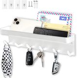 Merkloos SnelShoppen - 6 Haken Wand Sleutelhanger met Plank