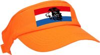 Bellatio Decorations Visière de supporter orange - Drapeau néerlandais et lion - Hollande - Fans CE / CM - Casquette / visière de jour du Roi