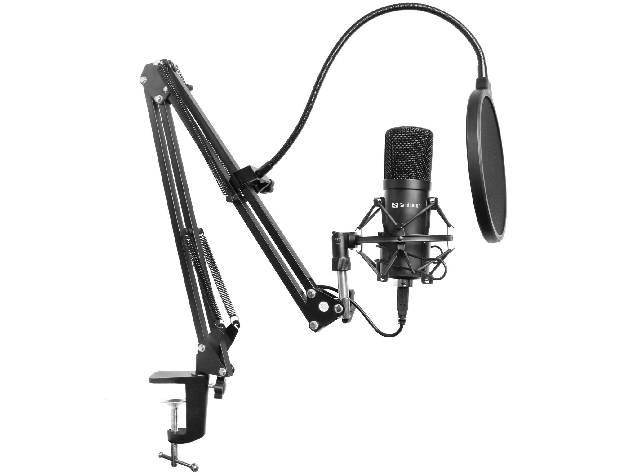 Sandberg Streamer USB Microphone Kit - Zwart