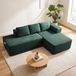 COMHOMA Canapé d'angle avec fonction couchage, 228 cm, velours côtelé, canapé modulaire sans pieds, avec méridienne et dossier en métal. Canapé-lit en L avec ouvert