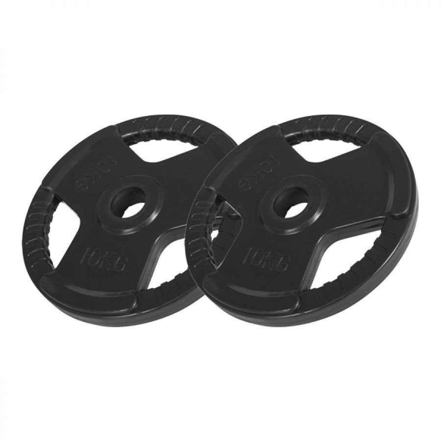 Gorilla Sports 2 x 10 kg Olympic Weight Plate Gripper Cast Iron (50/51 mm, Rubber Coating)