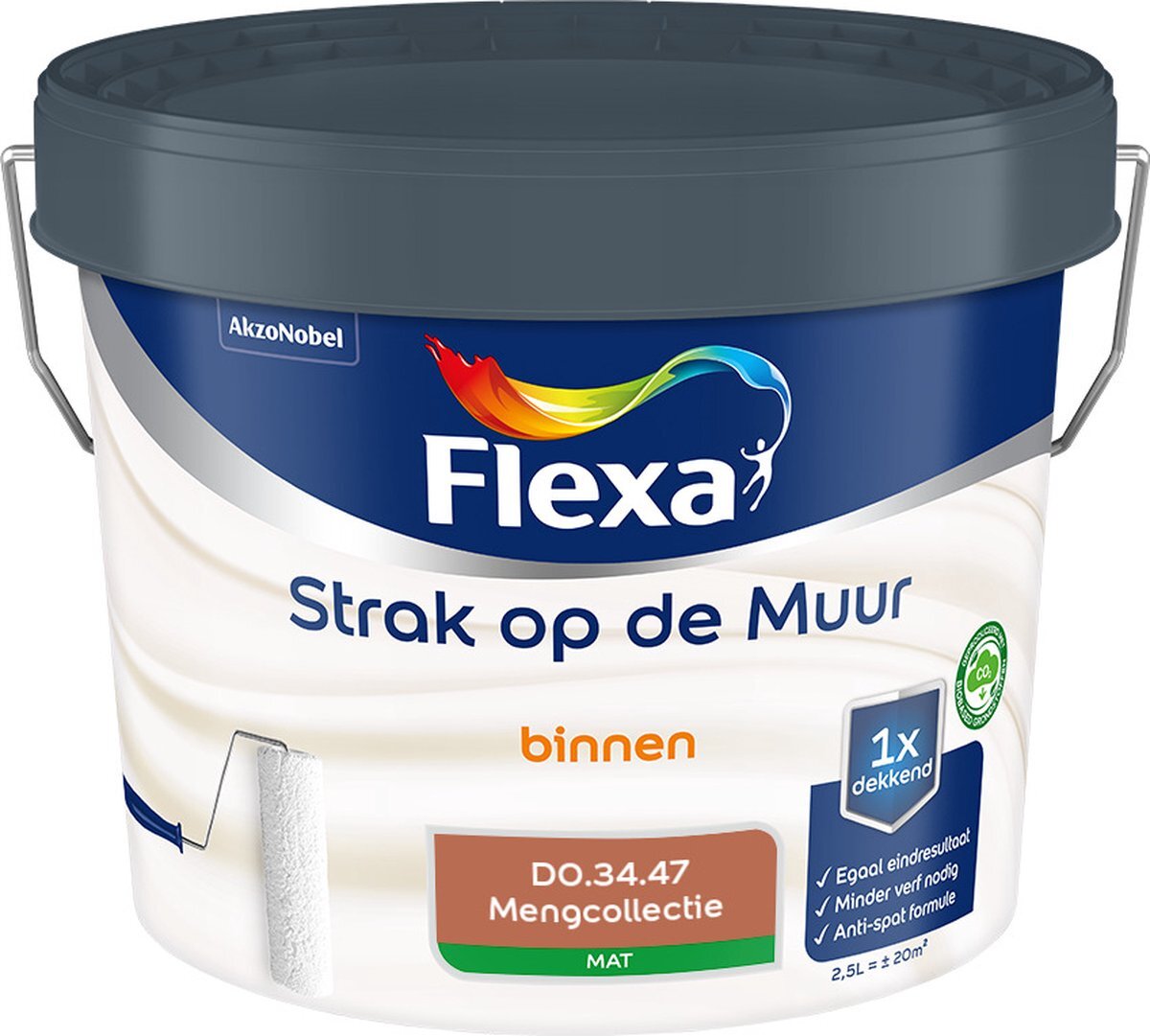 FLEXA Strak op de muur Muurverf - Mengcollectie - D0.34.47 - 2,5 liter