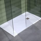 Brauer Asteroid Douchebak - 90 x 180 cm - Mineraalmarmer - Mat Wit - Antislip - Antibacterieel