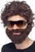 Vegaoo Bruin pruik met baard voor volwassenen - Verkleedpruik - One size