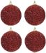 Decoris Kaemingk B.V. 4x Kerst rode glitter/kralen kerstballen 8 cm kunststof