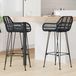 Maison Exclusive - Tabouret de bar, 2 pièces, noir, 55 x 52 x 105 cm, rotin et fer