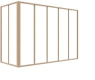 Vente-unique Hoekraam werkplaats van gepoedercoat aluminium - L150 x B60 x H105 cm (B x H) - Licht naturel - BAYVIEW