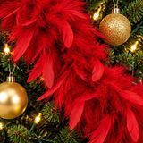 Boland Boa guirlandes de Noël - 2x pièces - bordeaux - 180 cm