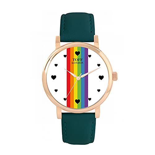 Toff London Pride Lineair wit hart wapenstokken Horloge - 5059656815280