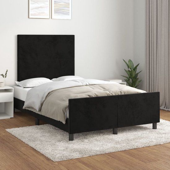 vidaXL Bedframe Zwart Fluweel 120x200 cm