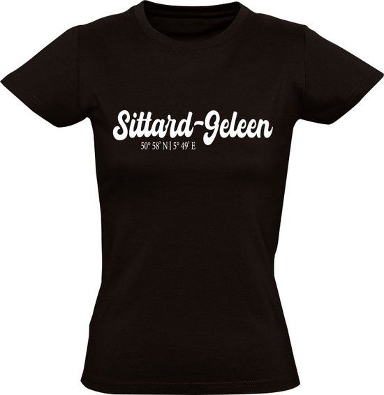 Sittard Geleen Coordinaten Heren T-shirt Zwart Maat M