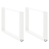 vidaXL Salontafelpoten, U-vorm, 2 stuks, wit, 70 x (42-43) cm, staal