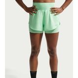Nike Flow 2in1 Hardloopshorts Dames - mint, zilver, Maat M
