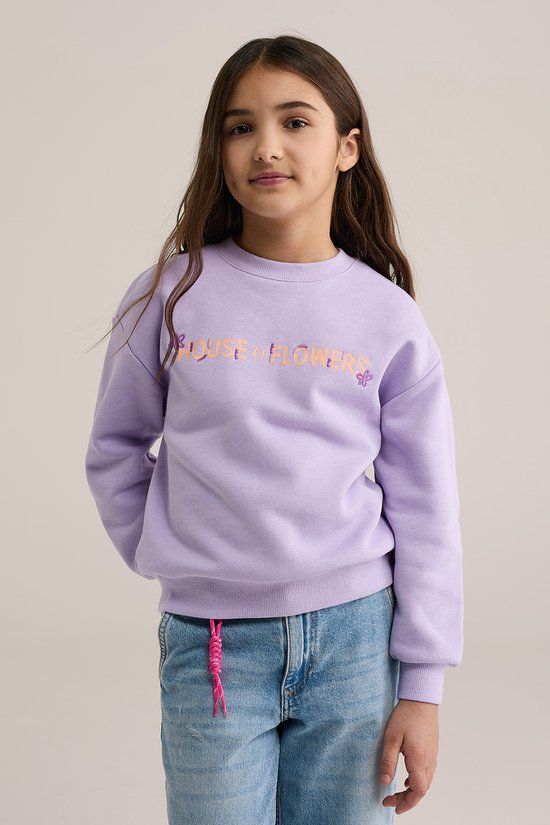 WE Fashion Meisjes sweater met print - Lilac - Maat 146/152
