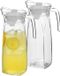 Alessandro pichet d'eau avec couvercle - 2x - 1,35 litre - verre - pichet verseur - carafe à eau - pichet à limonade