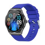 Knauermann PRO 3 (2024) zwart - gezondheidshorloge smartwatch met telefoonfunctie - ECG + HRV en SOS-functie - AMOLED-display, BT Bluetooth - slaapapneu - siliconen band blauw