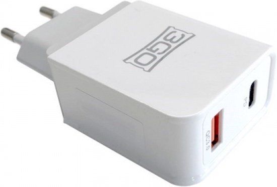 3GO ALMUSBCQC3 - Oplader - 18 W - Wit