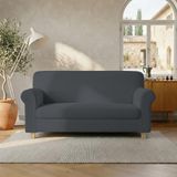 Italian Bed Linen LESLIE Elastische en uittrekbare bankovertrek, donkergrijs, 2-zits