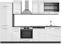 Vicco Fame-Line Unité de cuisine complète – 300 cm, WB anthracite blanc laqué brillant/anthracite