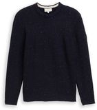 Tom Tailor Gebreide trui met structuurmix - Maat XXL - navy melange multi neps