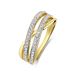 Lucardi Dames Zilveren goldplated ring kristal
