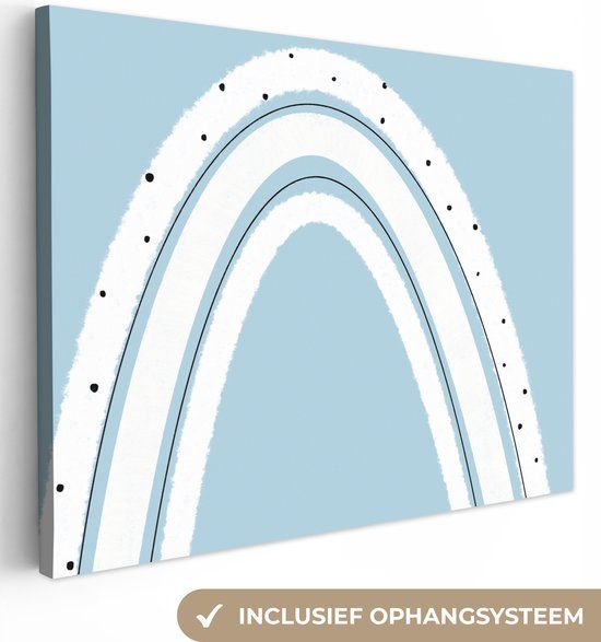OneMillionCanvasses Canvas Schilderij Regenboog - Abstract - Pastel - 120x90 cm - Wanddecoratie