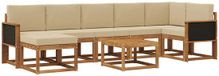 vidaXL - Hoek loungeset - 7 zitplekken - Polyester - Naturel et beige