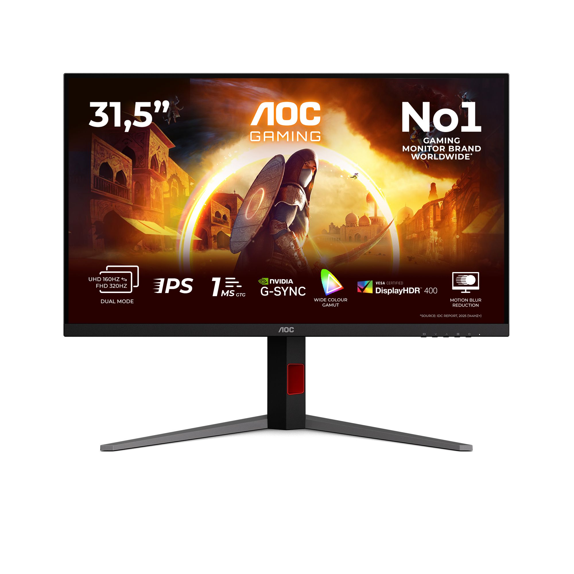 AOC G4 U32G4U 31.5" 4K Ultra HD 320Hz Gaming Monitor - Black/Red