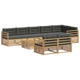vidaXL Buiten bank set 9 st Wit en antracietkleurig