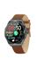 Knauermann PRO 3 (2024) zwart - gezondheidshorloge smartwatch met telefoonfunctie - ECG + HRV en SOS-functie - AMOLED-display, BT Bluetooth - slaapapneu - echt lederen band bruin
