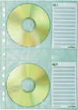 Durable 522219 CD/DVD hoezen voor 4 CD's/DVD's, PP, 5 stuks, transparant