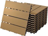 ECD Germany Terrastegels 30x30 cm, set van 11 stuks voor 1 m², teaklook van WPC