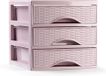 PLASTICFORTE Ladeblokje/bureau organizer met 3x lades - roze - L18 x B23 x H17 cm