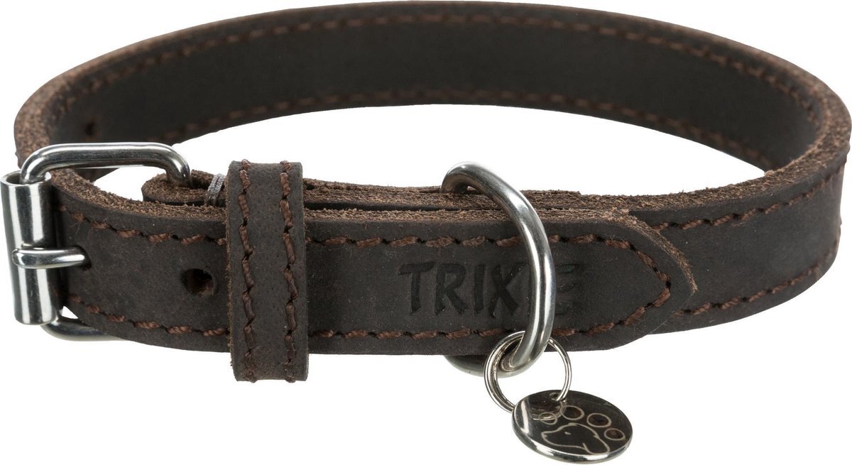 TRIXIE Halsband Hond Rustic Vetleer Donkerbruin bruin