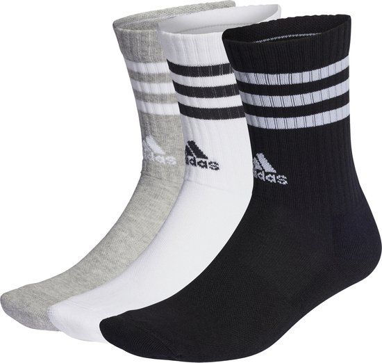 adidas Sportswear 3-Stripes Gevoerde Sokken 3 Paar - Grijs - 34-36