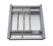 Elletipi Flexo R245/S C10 bestekbak voor auto, geschikt voor lade, module, 45 cm, roestvrij staal, grijs