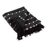 DII Geweven Loop Throw Collection, 50x60, Zwart