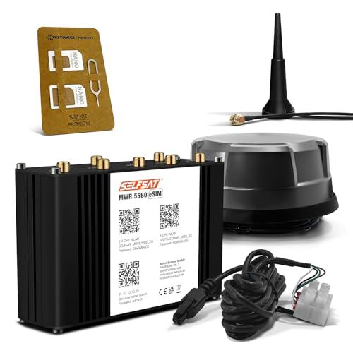 SELFSAT MWR 5560 eSIM 5G Cat 20 WLAN-router tot 3,4 Gbps incl. panorama antenne zwart