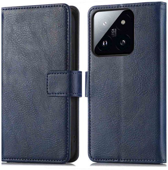 imoshion Hoesje - Geschikt voor Xiaomi 14T Pro - Luxe Bookcase - Donkerblauw