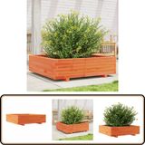 vidaXL Plantenbak 90x90x26,5 cm massief grenenhout wasbruin